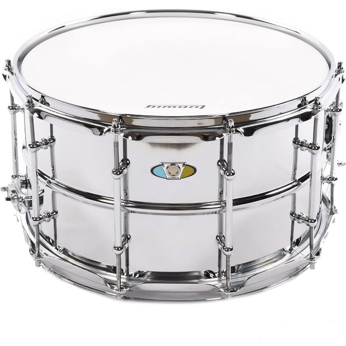 Ludwig Supralite Steel Snare Drum - 8x14" - Polished (LU0814SL)