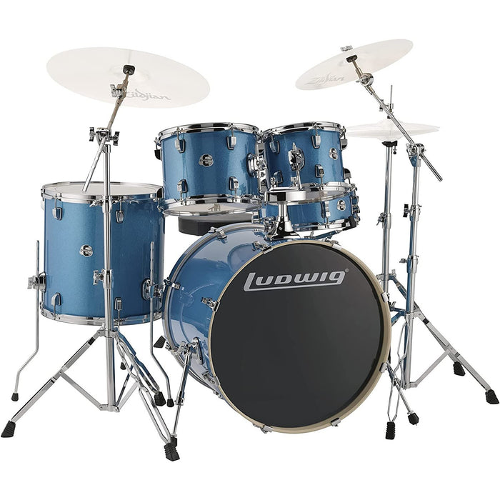 Ludwig Element Evolution LCEE220 5-piece Shell Pack with Hardware - Blue Sparkle