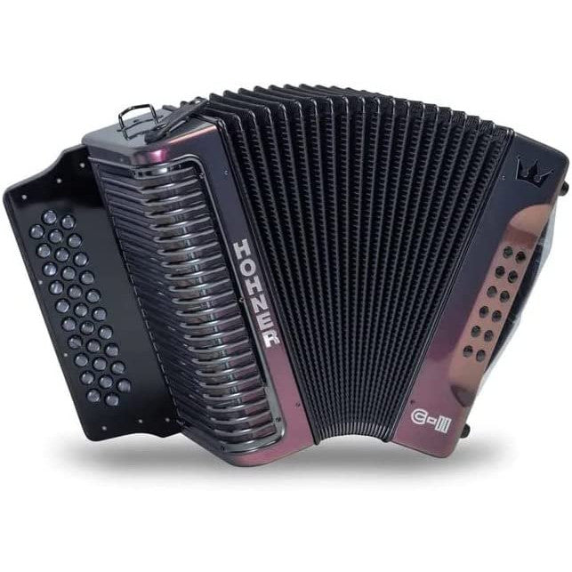 Hohner Corona C-II GCF Diatonic Accordion - Red to Gold