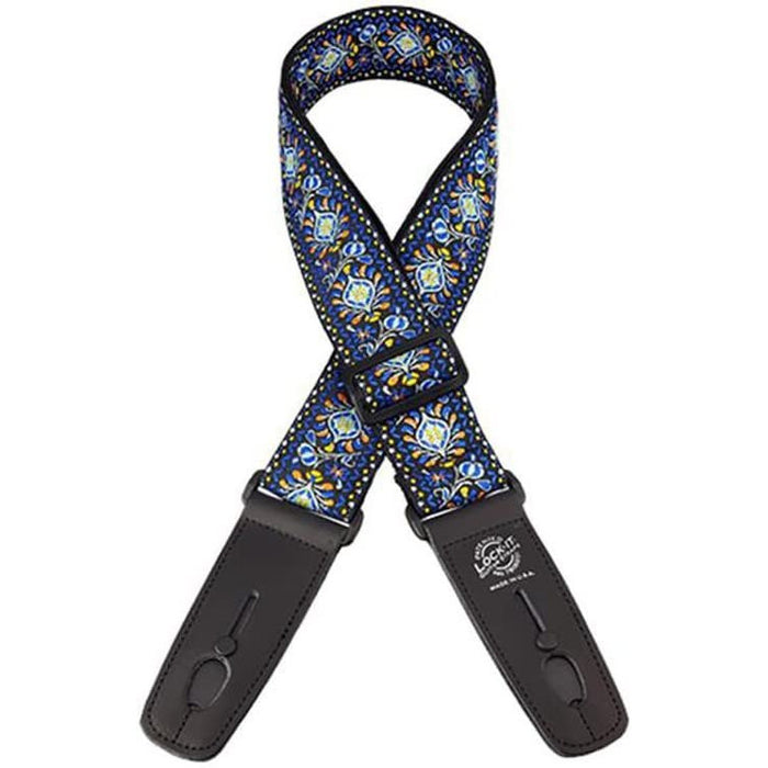 Lock-It Straps Retro Vintage Series Guitar Strap - Blue Chill (LIS 062)