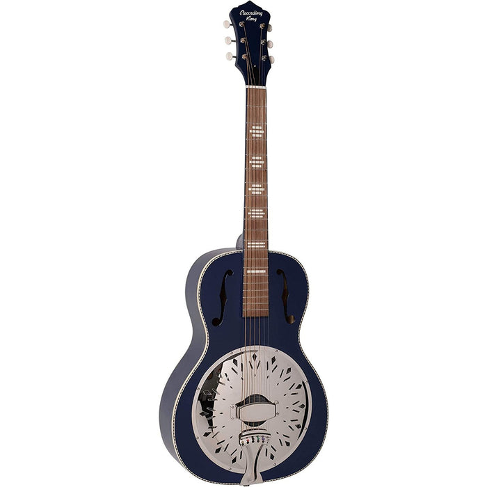 Recording King 6 String Resonator Guitar, Right, Wabash Blue (RPH-R2-MBL)