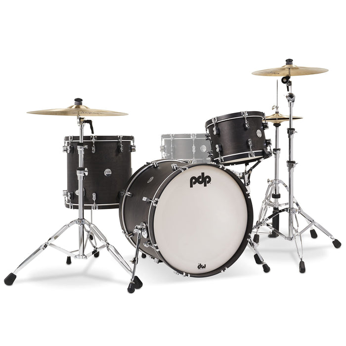 Pacific Drums & Percussion Set Concept Classic 3-Piece w/22 Kick Ebony Hoops Drum Shell Packs (PDCC2213EE)