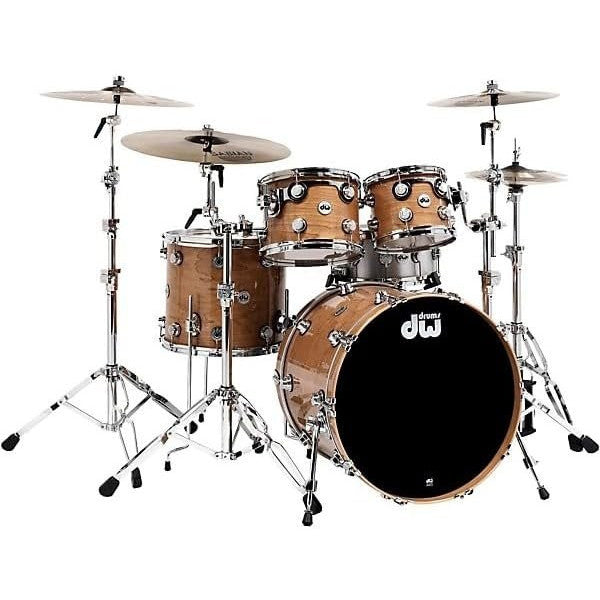 DW Collector's Cherry 4-Piece Lacquer Custom Shell Pack Natural With Chrome Hardware (DRC42214TTCSC)