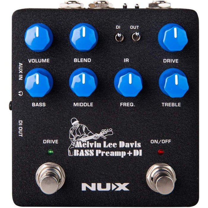 NUX Melvin Lee Davis NBP-5 Dual Switch Bass Pedal Bass Preamp,DI box,Impulse Response (IR) Loader,Audio Interface in one