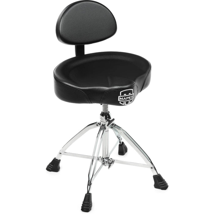 Mapex Saddle Top Double-Braced Drum Throne w/Backrest (T875)