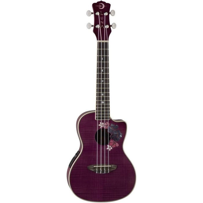 Luna Flora Series Floral Flamed Maple Concert Ukulele (UKE FLO)