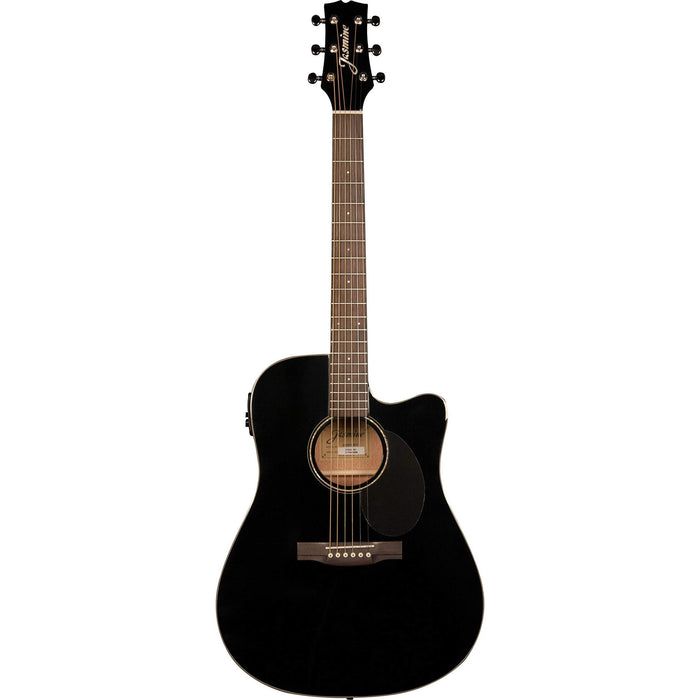 Jasmine J-Series Acoustic-Electric Guitar, Black (JD39CE-BLK-U)