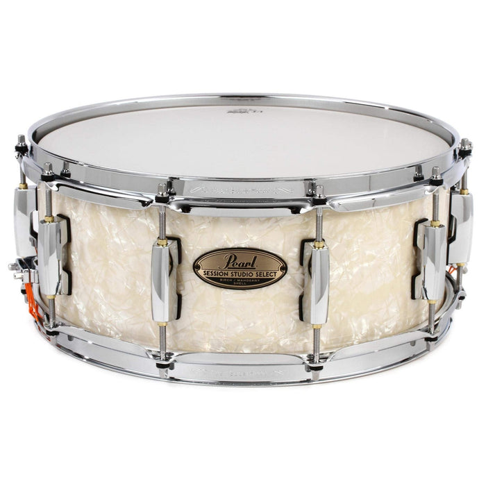 Pearl Session Studio Select Snare Drum, 14x5.5 - Nicotine White Marine Pearl (STS1455S/C405)