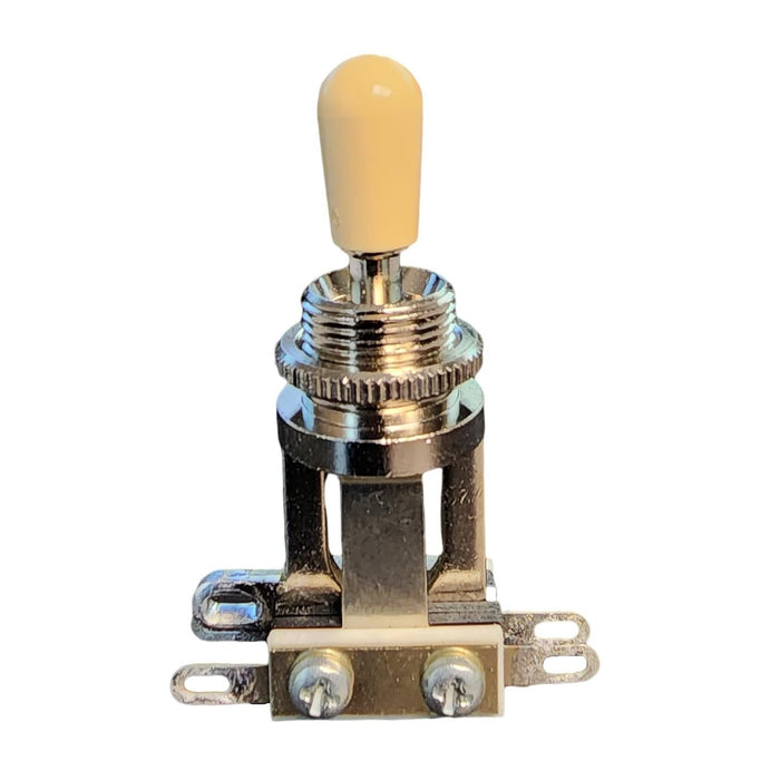 Switchcraft 3-Way Toggle Switch w/Genuine Tip, Short Frame for Gibson Les Paul Electric Guitar (Cream)