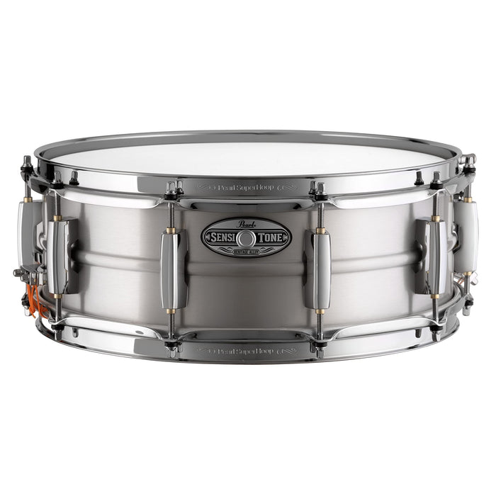 Pearl 14"x5" SensiTone Heritage Alloy Aluminum Snare Drum with Beaded Shell, 2.3mm Triple-Flanged Hoops, and 10 arched CL Lugs