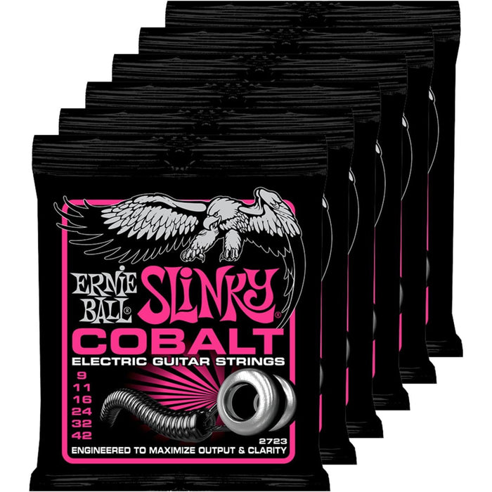 6 Sets of Ernie Ball 2723 Cobalt Super Slinky Elecric Guitar Strings