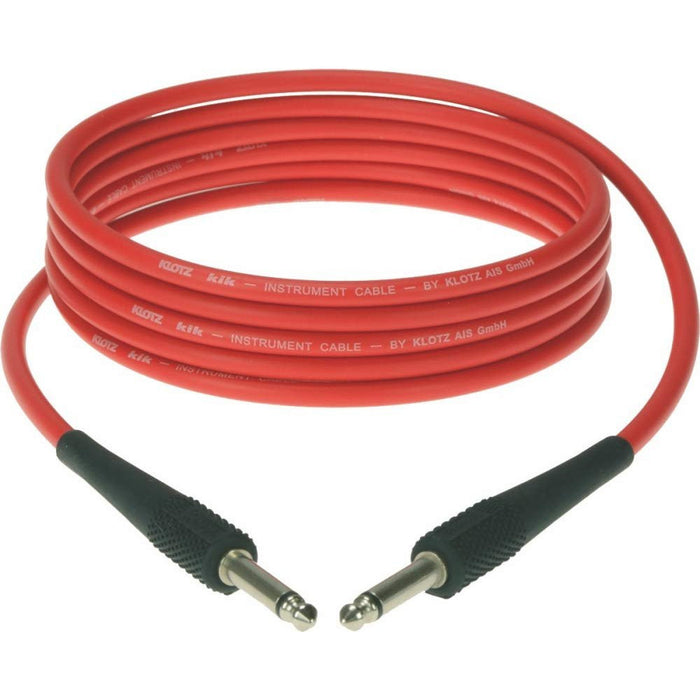 Klotz KIK3-0PPRD KIK Instrument Cable, ¼-Inch Straight, 10ft, Red, 10 ft