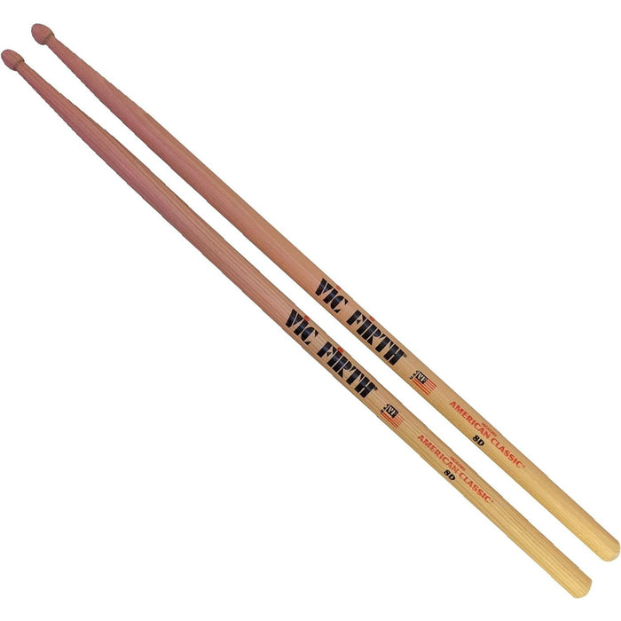 8D American Classic Hickory Wood Tip Drumsticks