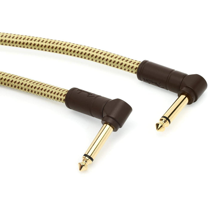 Fender Deluxe Series Instrument Cable 6" Angle-Angle - Tweed 2-Pack (099-0820-088)