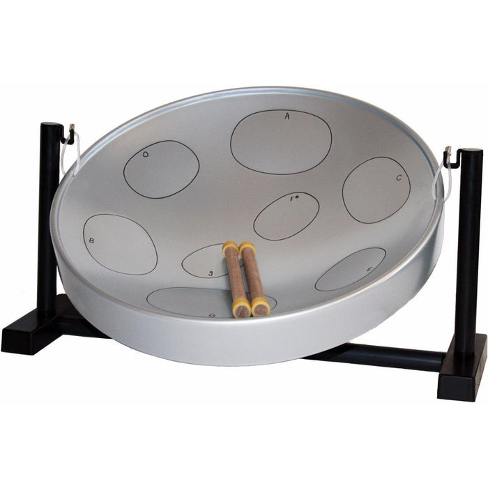 Panyard JJ Jumbie Jam Steel Ready to Play Kit-Silver G-Major with Table Top Stand-Made in USA (W1084)