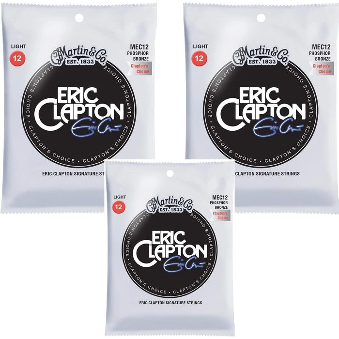 3-Pack Martin MEC Clapton's Choice Bronze Acoustic Guitar Strings MEC12 Light 12-54