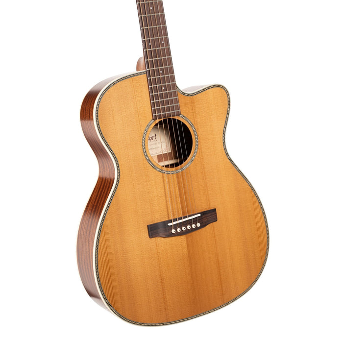 Cort Essence Series ES-OC4 Orchestra Model Cutaway Acoustic Electric Guitar, Natural Semi Gloss (OC4NSG)