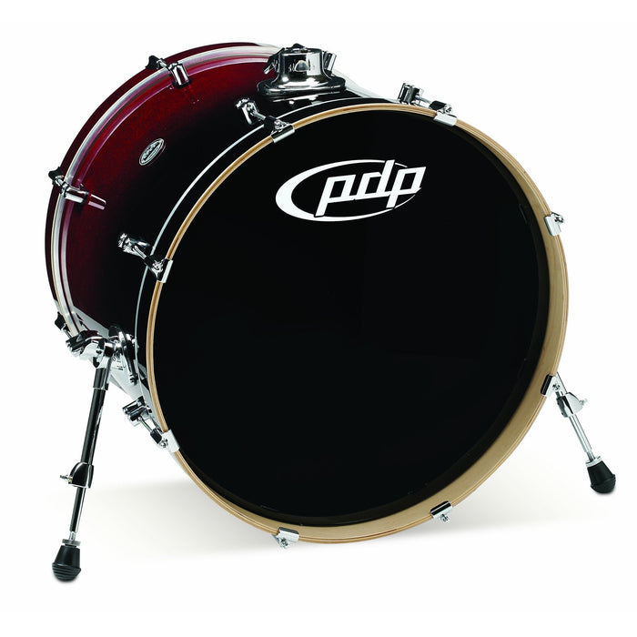 Pacific Drums PDCM1822KKRB 18 x 22 Inches Bass Drum with Chrome Hardware - Red to Black Fade