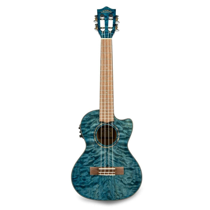 Lanikai Quilted Maple Blue Stain Tenor A/E Ukulele (QM-BLCET)