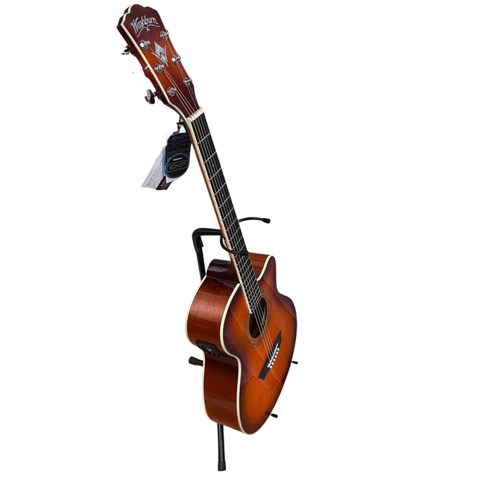 Washburn Festival EA15 Mini Jumbo Cutaway, Acoustic Electric Guitar, Ice Tea Burst