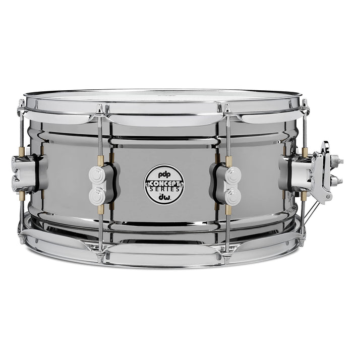 PDP Concept Series Metal Snare, 6.5x13, Black Nickel Over Steel w/Chrome Hardware (PDSN6513BNCR)