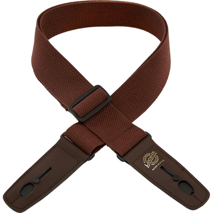 Lock-It Straps LIS-048C2-BRN/BRN Guitar Strap - Brown