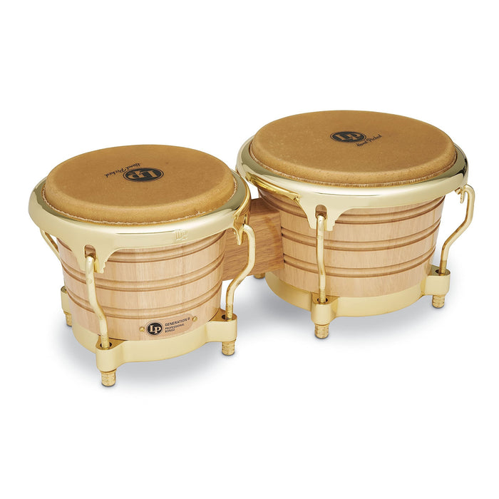 Latin Percussion LP201AX-2AW Bongo Drum, Natural/Gold