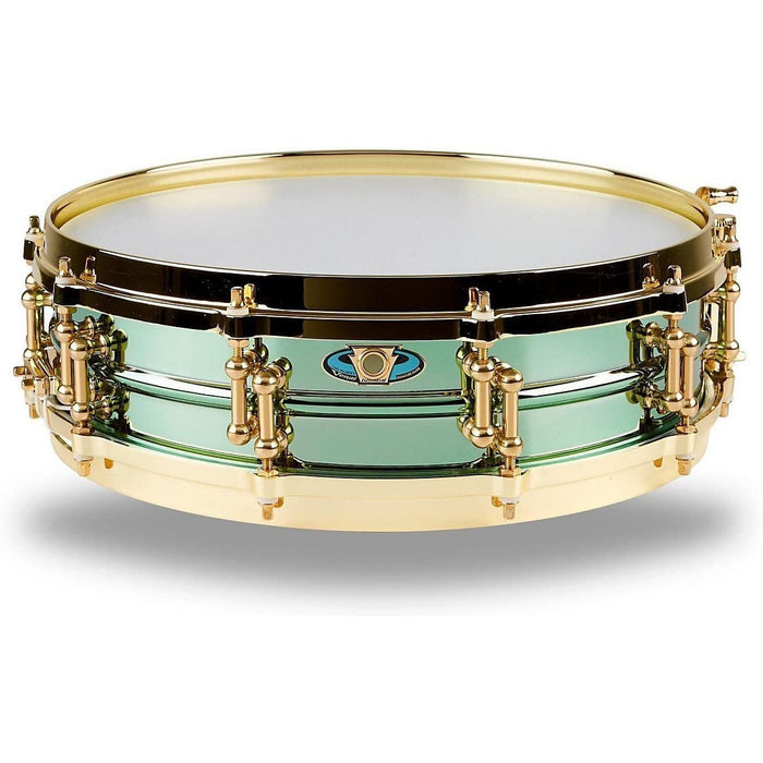 Ludwig LW0414CP 4 X 14 Inches Carl Palmer VENUS Signature Green Brass Snare Drum