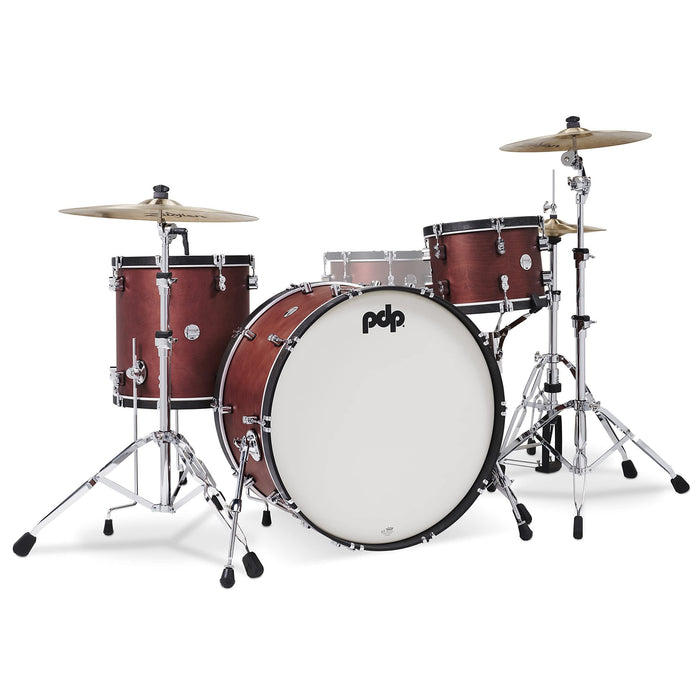 Pacific Drums & Percussion Set Concept Classic 3-Piece w/26 Kick, Ox Blood with Ebony Hoops Drum Shell Packs (PDCC2613OE)