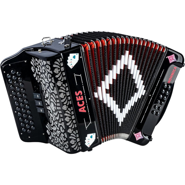 Hohner ACES II FBbEb Diatonic Accordion - Black (ACES II FBK)