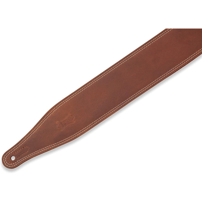 Levy's Leathers Butter Double Stitch 2.5" wide Garment Leather Guitar Strap; Deluxe Series - Brown (M17BDS-BRN)