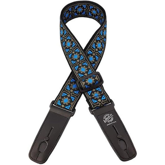 Lock-It Straps Retro Vintage Series Guitar Strap - Blue Chill (LIS 062)