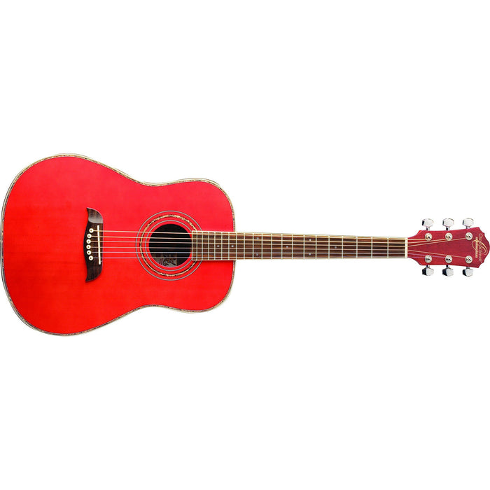 Oscar Schmidt OG1TR-A-U 3/4 Size Acoustic Guitar (High Gloss Red)