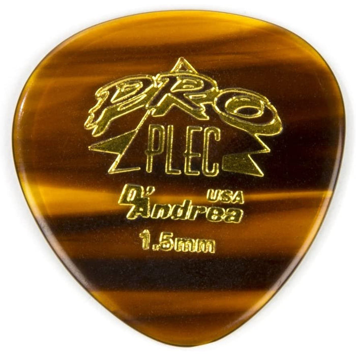 D'Andrea PRO-385 Pro Plec 1.5mm Guitar Pick with Shell Finish (12 Piece, Large Round)