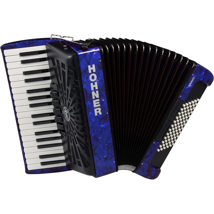 Hohner Bravo III 72 Chromatic Piano Key Accordion - Pearl Dark Blue (BR72BLUE)