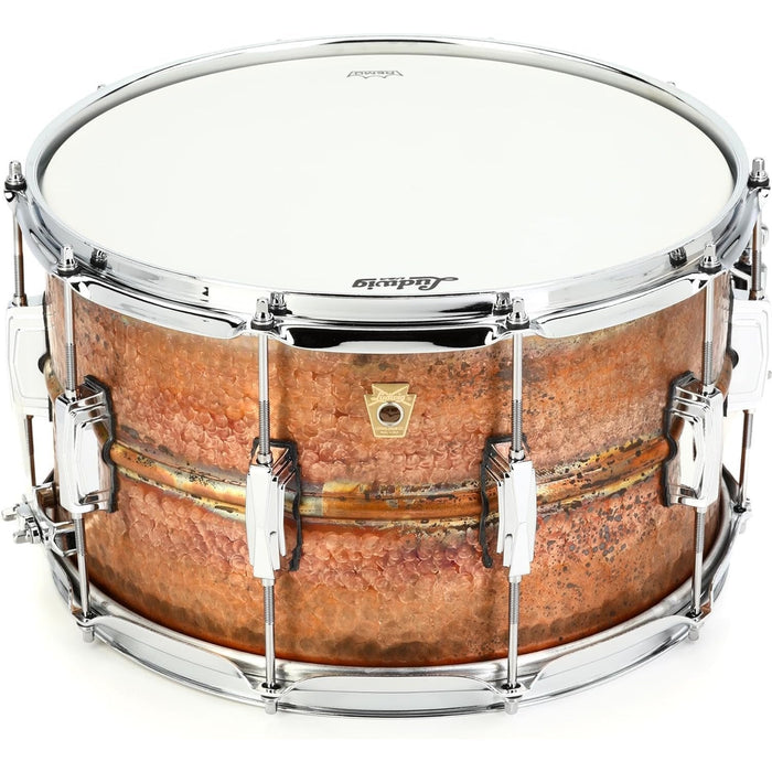 Ludwig Raw Hammered Bronze Snare Drum with Imperial Lugs - 8-inch x 14-inch