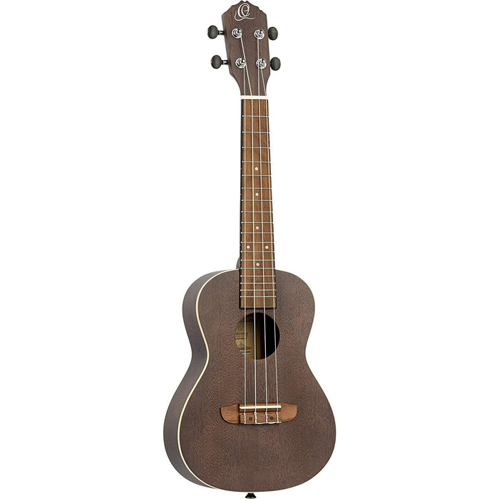 Ortega Guitars, 4-String Earth Series Concert Ukulele, Right, Transparent Black, Acoustic (RUCOAL)