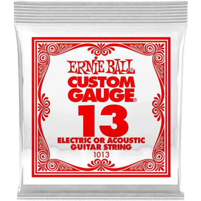 Ernie Ball Nickel Plain Single Guitar String .013 Gauge 6-Pack