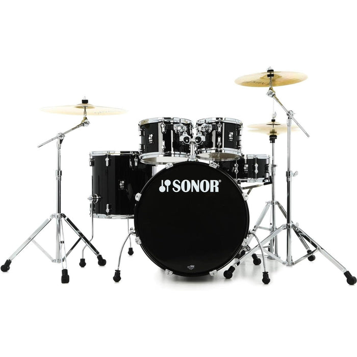 Sonor AQ1 Stage 5-piece Shell Pack with Hardware - Piano Black (AQ1-STAGEWMCPB)