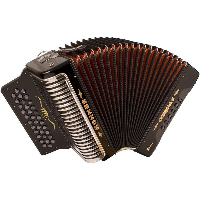 Hohner Corona Xtreme II Accordion, 34 Button, EAD, Black (CXEB)