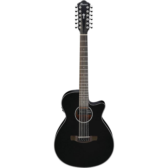 Ibanez Black AEG Series Single-Cutaway 12-String Acoustic-Electric Guitar (AEG5012)