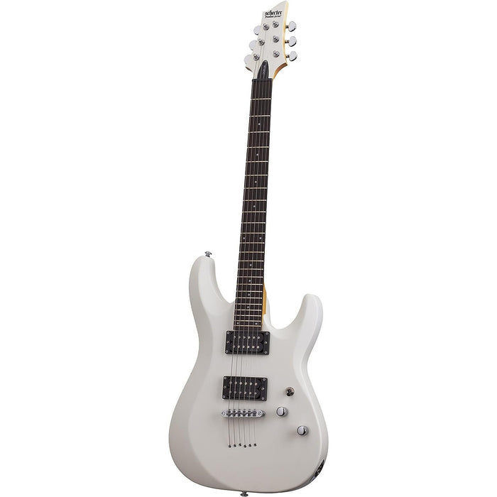 Schecter C-6 Deluxe Solid-Body Electric Guitar - Satin White (432)