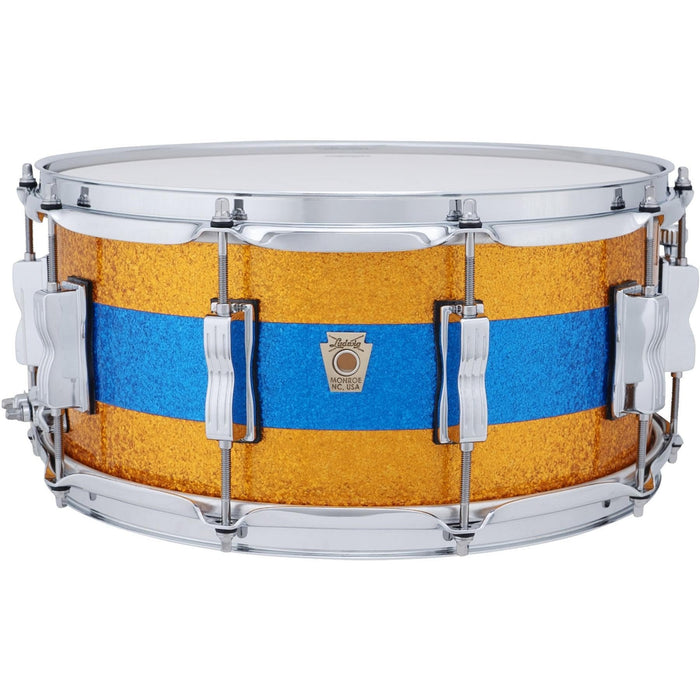 Ludwig Classic Maple Snare Drum - 6.5 inches x 14 inches, Gold/Blue Tri-Band