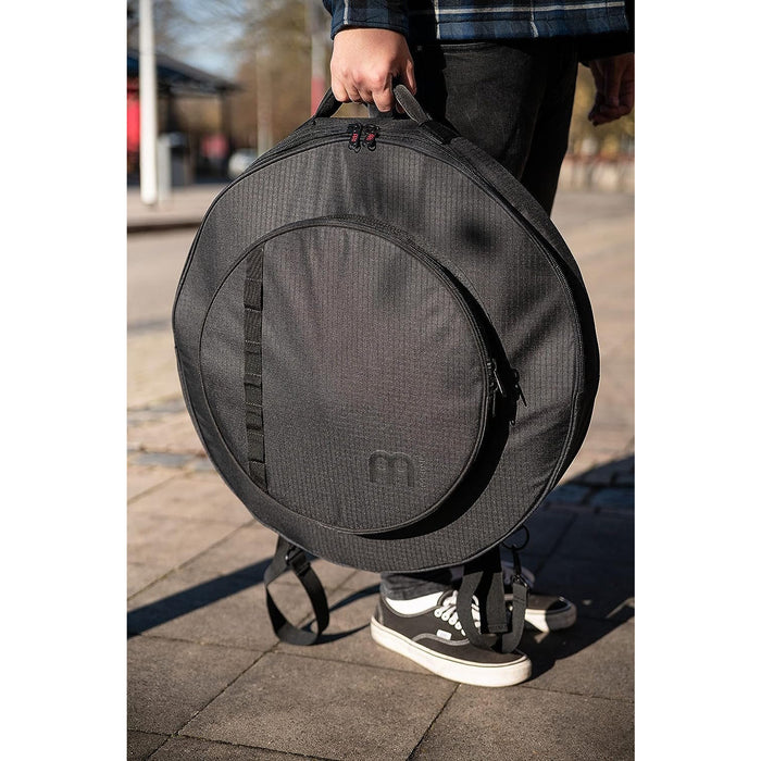 Meinl Cymbals 22" Carbon Rip Stop Cymbal Bag with 15" Hihat Compartment and Exterior Pockets — Heavy Duty Fabric, Padded Backpack Straps, Plus Strong Carrying Grip (MCB22CR)