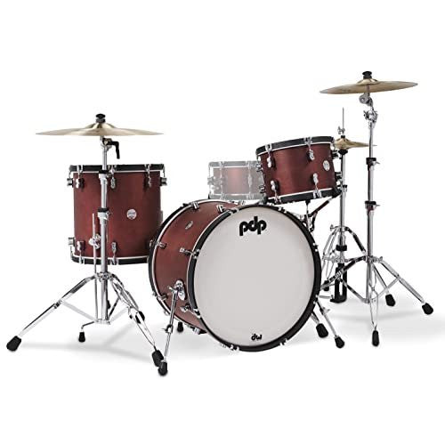 Pacific Drums & Percussion Set Concept Classic 3-Piece w/22 Kick, Ox Blood with Ebony Hoops Drum Shell Packs (PDCC2213OE)