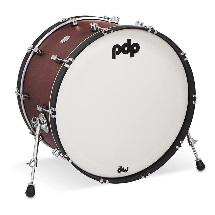 Pacific Drums & Percussion Add-Ons PDP Concept Classic, 14x24, Ox Blood/Ebony Hoops Kick Drum (PDCC1424KKOE)