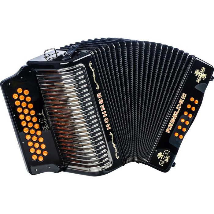 Hohner Limited Edition Corona Rebelde III GCF Accordion - Black (REBIII)