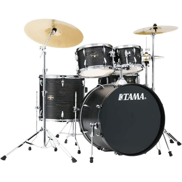 Tama Imperialstar Complete Drum Set - 5-Piece - 22 Inches Kick - Black Oak Wrap