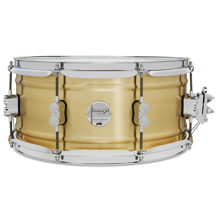 PDP By DW Concept Series 1.2mm Natural Satin Brushed Brass 6.5x14 Snare Drum (PDSN6514NBBC)