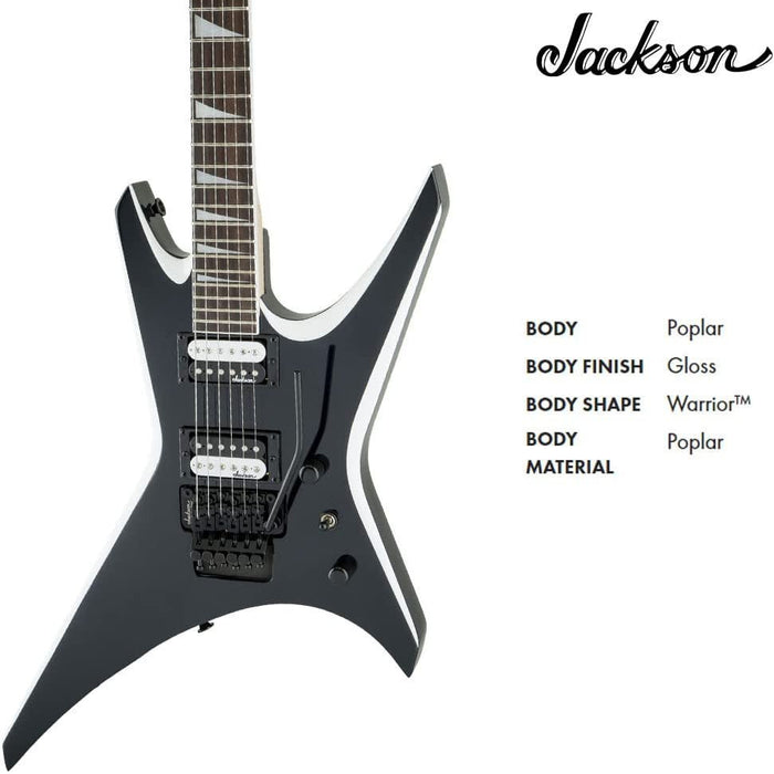 Jackson JS Series Warrior JS32, Amaranth Fingerboard, Black with White Bevels Electric Guitar